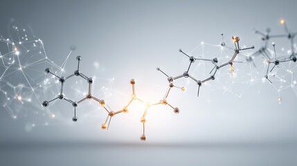 Abstract blue molecular structure in sci-fi style, symbolizing futuristic scientific exploration