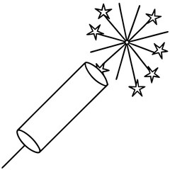 Clean Firecracker Outline Vector