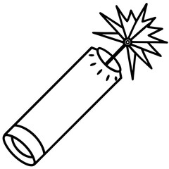 Clean Firecracker Outline Vector