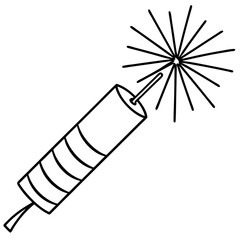 Clean Firecracker Outline Vector