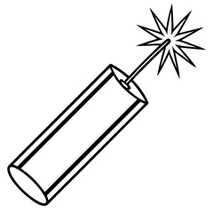 Clean Firecracker Outline Vector