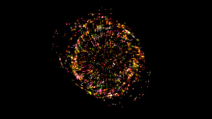 Colorful Explosion of Pdynamicicles on Black Background