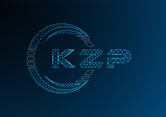 KZP low poly letter logo vector design. KZP lower poly logo design. Low poly logo.