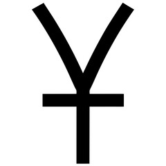 yen symbol on white background