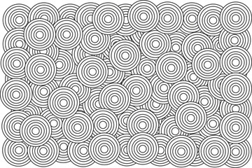 Seamless Abstract Circular Line Pattern Vector Background for Coloring Pages, Wallpapers, and Geometric Design Use