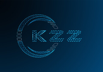 KZZ low poly letter logo vector design. KZZ lower poly logo design. Low poly logo.
