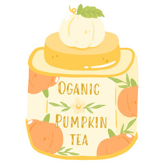 pumpkin tea and sweet dessert