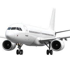 Fototapeta premium 3D white airplane icon isolated on transparent background. PNG