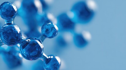 Abstract blue molecular structure in sci-fi style, symbolizing futuristic scientific exploration