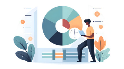 Business credit score evaluation concept. Entrepreneur reviewing financial health metrics and loan eligibility report.