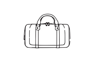 leather travel bag line art and black color 
