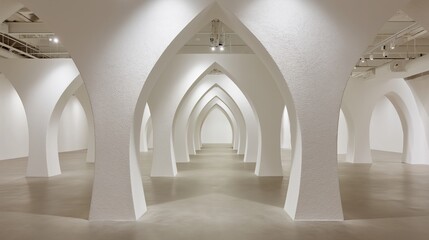 White Room with Repeating Arches and Pillars