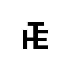 Fototapeta premium Modern HTE Letter Business Logo Design Alphabet Icon Vector Monogram