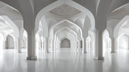 White Room with Repeating Arches and Pillars