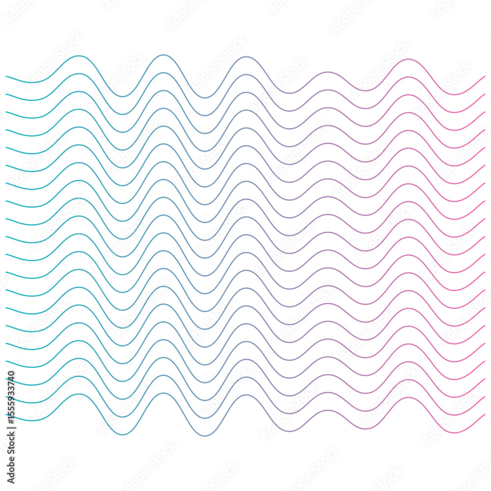 Poster gradient wavy line background – minimal abstract curve design with blue to pink flow