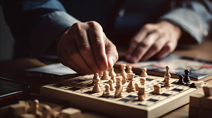 Business exit strategy planning concept. Owner developing plan for selling or transferring business operations.