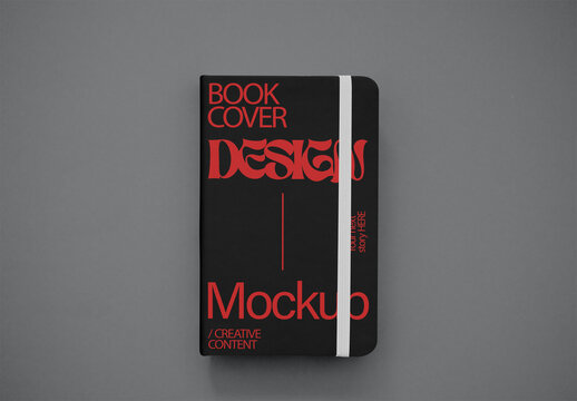 Minimalist Notebook Mockup on Gray Background. Background color available to change
