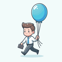 vector image of a person carrying a balloon