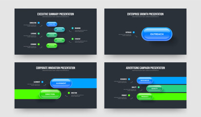 Project Report Five One Two Three Step Diagram Slide Design Vector Illustration Set. Financial Development 5 1 2 3 Element Infographic Presentation Layout Collection.