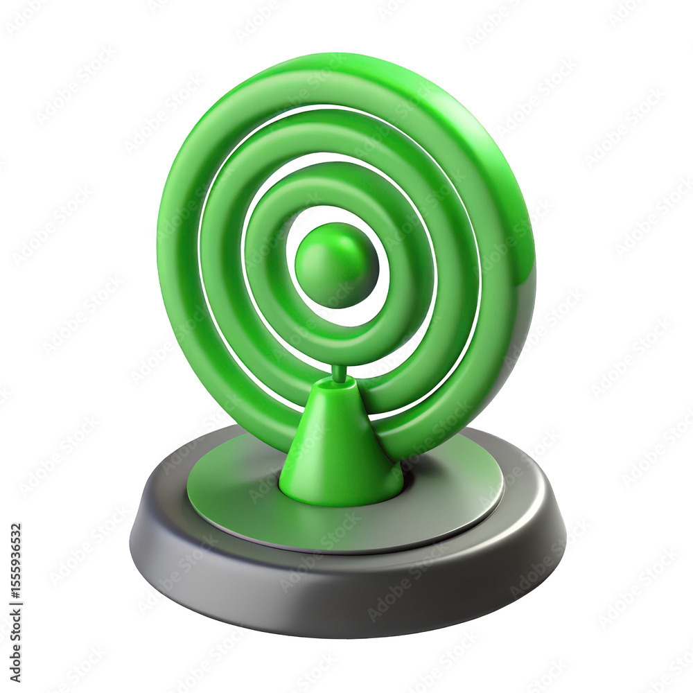 Aufkleber abstract green 3d render of a concentric circle target symbol on a gray base a modern minimalist des
