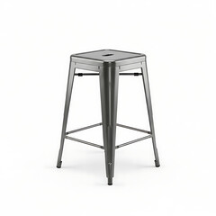 Gray metal stool