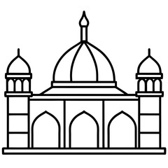 Clean Mosque Line Drawing