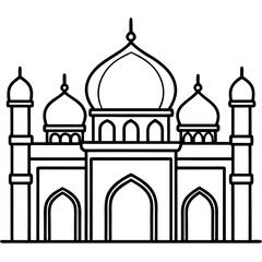 Clean Mosque Line Drawing