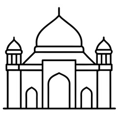 Clean Mosque Line Drawing
