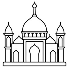 Clean Mosque Line Drawing