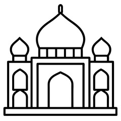 Clean Mosque Line Drawing