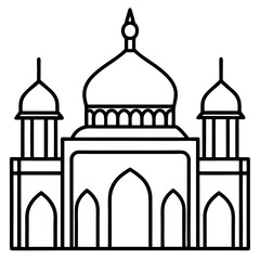 Clean Mosque Line Drawing
