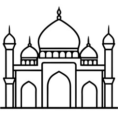 Clean Mosque Line Drawing