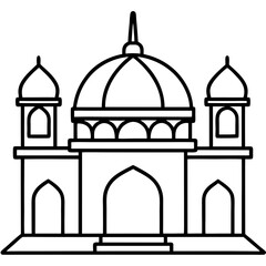 Clean Mosque Line Drawing