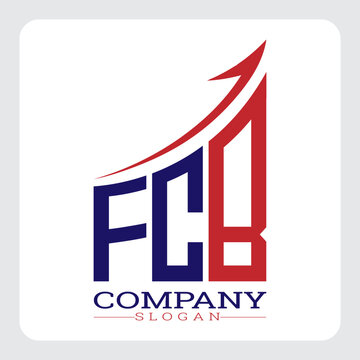 FCB logo design, FCB Company Logo Design Growth vector, FCB Upward Arrow Business Success Logo vector, FCB Corporate Branding Logo, FCB simple and modern logo, FCB business finance logo design, etc.
