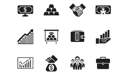 investment set icon vector