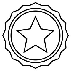 Clean Star Badge Outline Vector