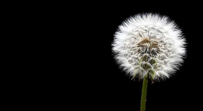 dandelion on black background
