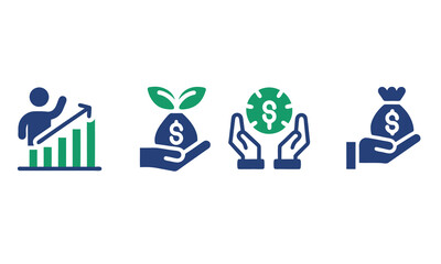 investment set icon vector