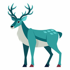 deer cartoon vector illustration, animal, isolated on white background