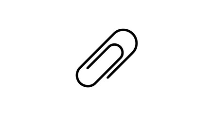 Obraz premium Minimalistic black and white illustration of a paperclip in vector style 