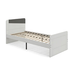 Single modern gray and white bed