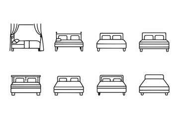 Bed line art and black color