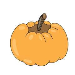 Halloween pumpkin. Cute Pumpkins or ghost. Vector autumn holidays illustration.