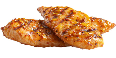 Delicious grilled chicken breasts with honey mustard glaze, showcasing appetizing barbecue texture and flavor for healthy eating and proteinrich diet