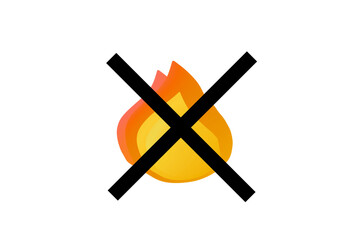 火気厳禁　警告マーク　オレンジ 