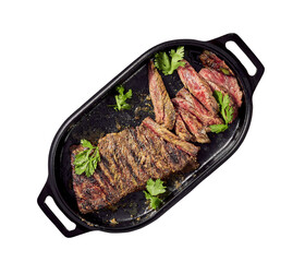 grilled beef steak with vegetables