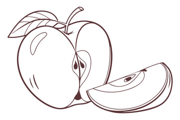 Single Line Apple Drawing – Healthy Food Icon
