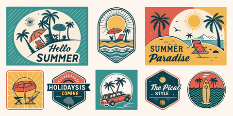 Naklejka premium set of summer logo