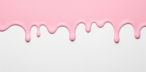 Soft Pink Liquid Dripping Abstract on White Background