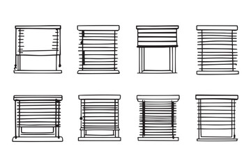 Blinds line art and black color